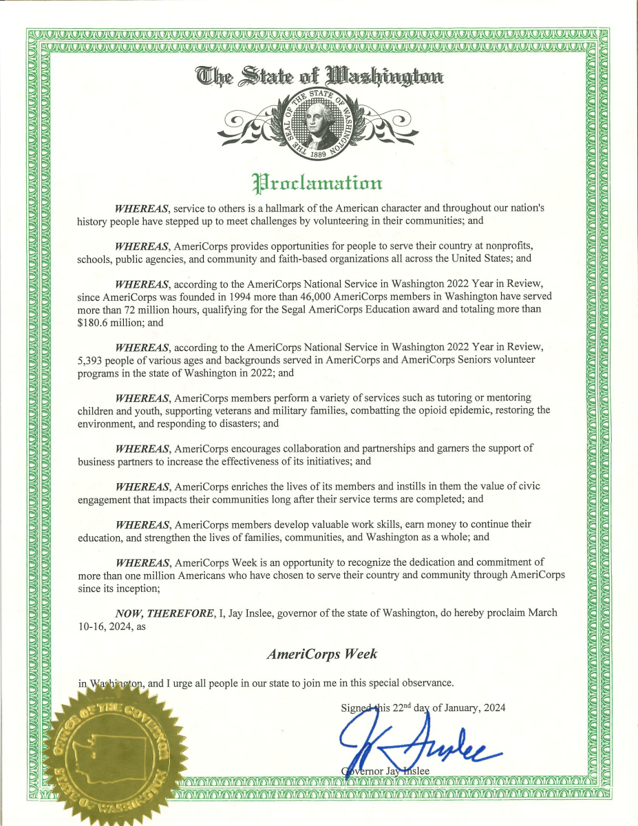 governor's proclamation AmeriCorps Week 2024