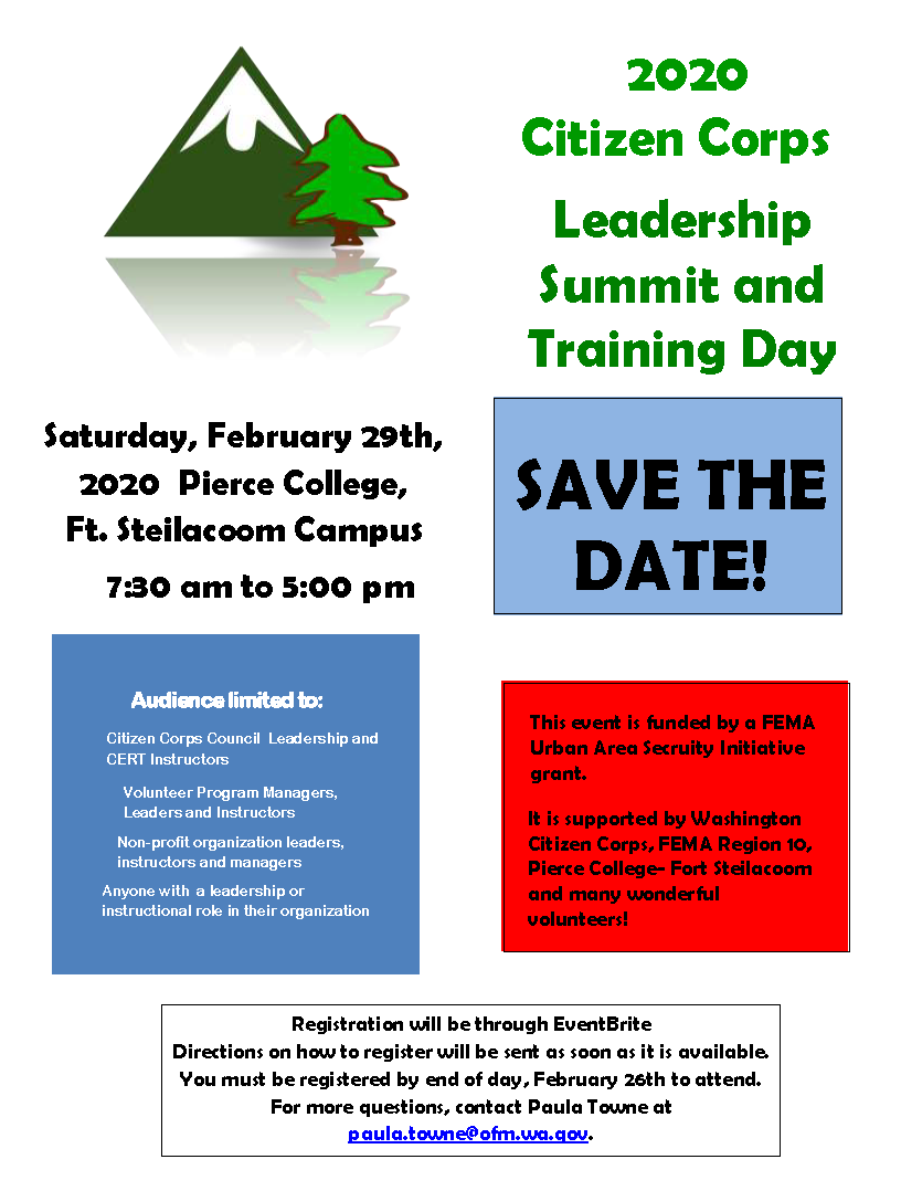 2020 Citizen Corps Leadership Summit and Training Day | Serve Washington