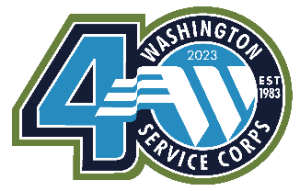 image of Washington Service Corps logo inside the number 40