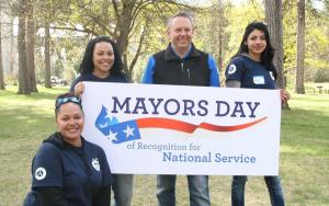 photo of mayor condon and americorps members on mayors day of recognition for national service
